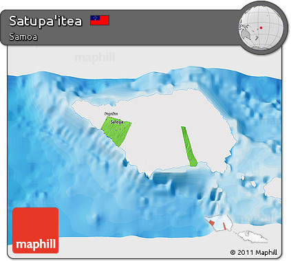 Political Shades 3D Map of Satupa'itea, single color outside