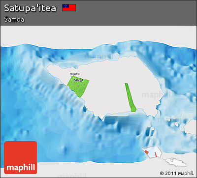 Political Shades 3D Map of Satupa'itea, single color outside