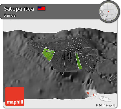 Satellite 3D Map of Satupa'itea, darken, desaturated
