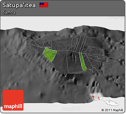 Satellite 3D Map of Satupa'itea, darken, desaturated