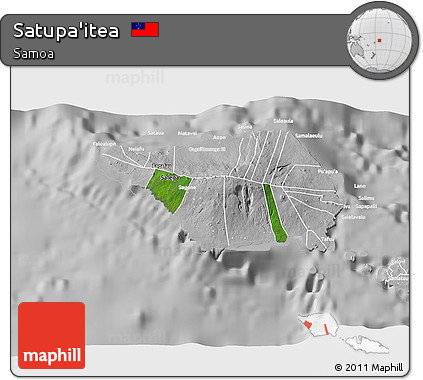 Satellite 3D Map of Satupa'itea, lighten, desaturated