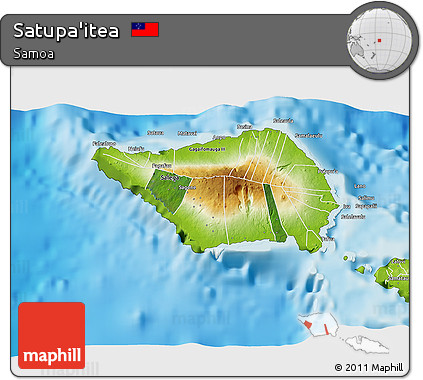 Satellite 3D Map of Satupa'itea, physical outside