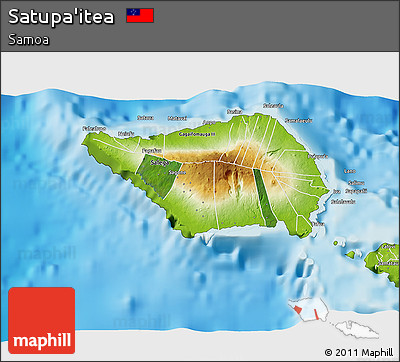 Satellite 3D Map of Satupa'itea, physical outside