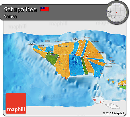 Satellite 3D Map of Satupa'itea, political outside