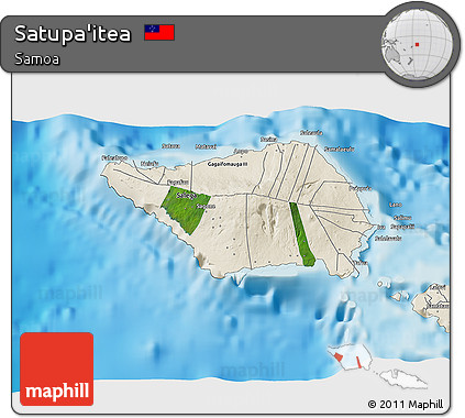 Satellite 3D Map of Satupa'itea, shaded relief outside