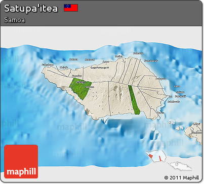 Satellite 3D Map of Satupa'itea, shaded relief outside
