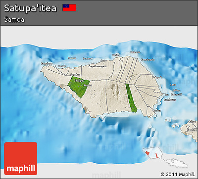 Satellite 3D Map of Satupa'itea, shaded relief outside