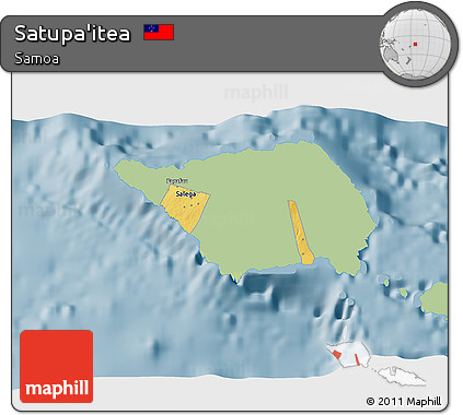 Savanna Style 3D Map of Satupa'itea, single color outside