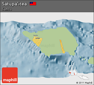 Savanna Style 3D Map of Satupa'itea, single color outside