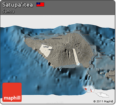 Shaded Relief 3D Map of Satupa'itea, darken