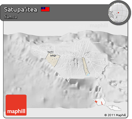 Shaded Relief 3D Map of Satupa'itea, lighten, desaturated