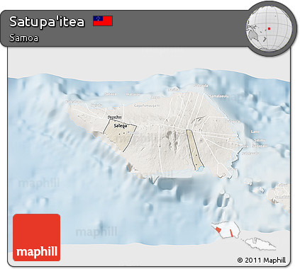 Shaded Relief 3D Map of Satupa'itea, lighten
