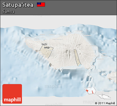 Shaded Relief 3D Map of Satupa'itea, lighten