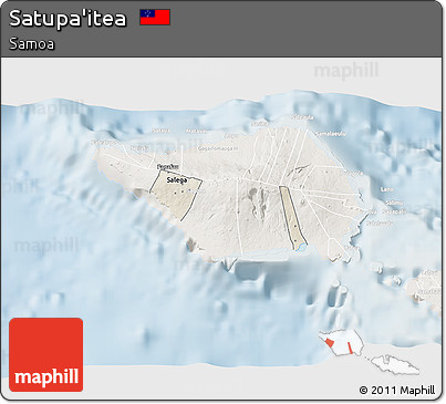 Shaded Relief 3D Map of Satupa'itea, lighten