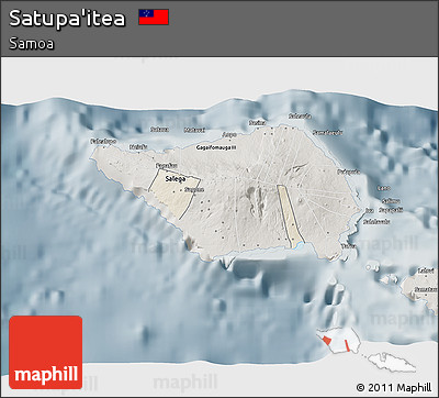 Shaded Relief 3D Map of Satupa'itea, semi-desaturated