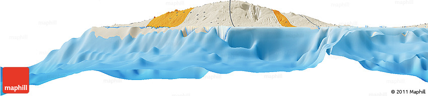 Political Horizon Map of Satupa'itea, shaded relief outside