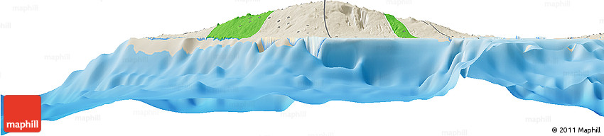 Political Shades Horizon Map of Satupa'itea, shaded relief outside