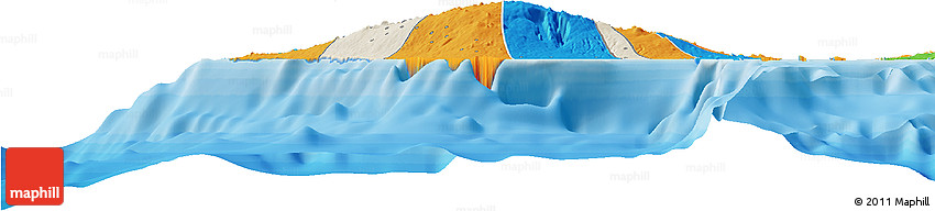 Shaded Relief Horizon Map of Satupa'itea, political outside