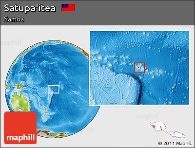 Physical Location Map of Satupa'itea, highlighted country