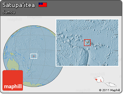 Savanna Style Location Map of Satupa'itea, hill shading