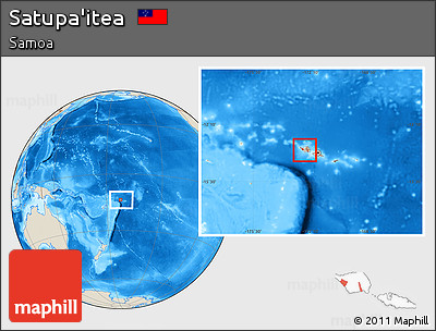 Shaded Relief Location Map of Satupa'itea, within the entire country