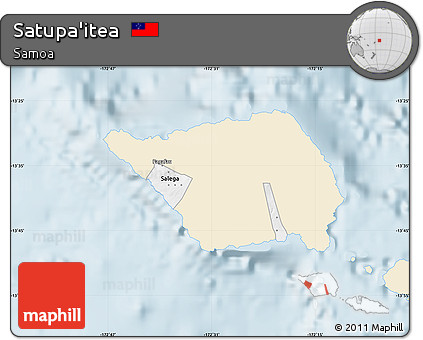 Classic Style Map of Satupa'itea, single color outside