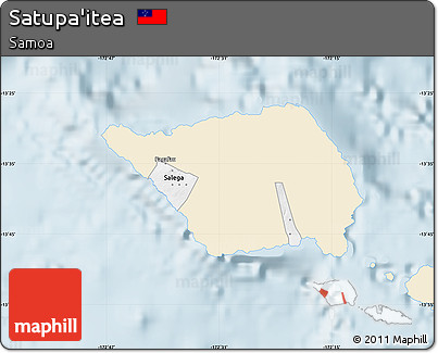 Classic Style Map of Satupa'itea, single color outside