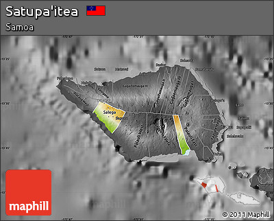 Physical Map of Satupa'itea, darken, desaturated
