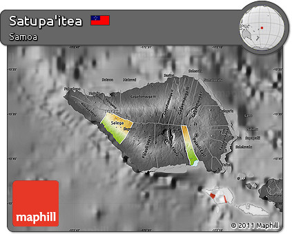 Physical Map of Satupa'itea, darken, desaturated