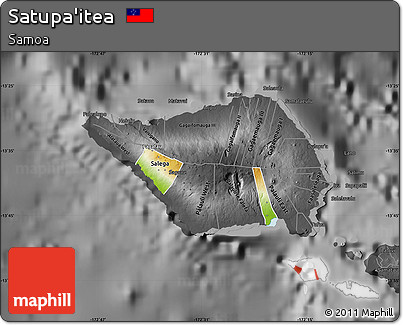 Physical Map of Satupa'itea, darken, desaturated
