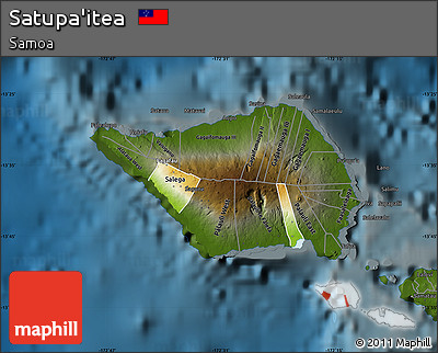 Physical Map of Satupa'itea, darken