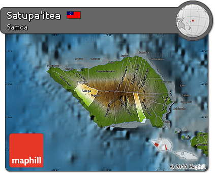 Physical Map of Satupa'itea, darken