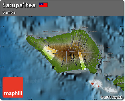 Physical Map of Satupa'itea, darken