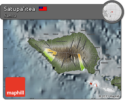 Physical Map of Satupa'itea, darken, semi-desaturated