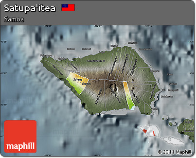Physical Map of Satupa'itea, darken, semi-desaturated