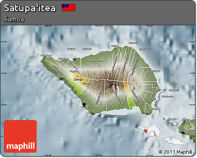Physical Map of Satupa'itea, semi-desaturated