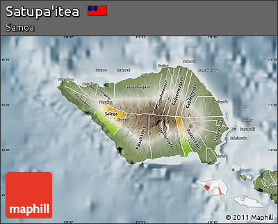 Physical Map of Satupa'itea, semi-desaturated