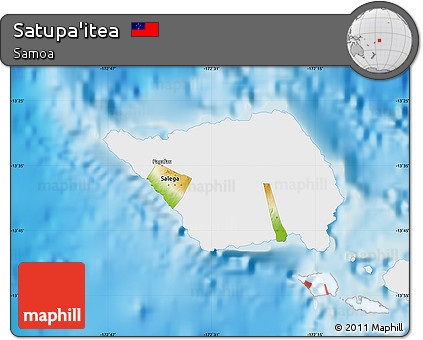 Physical Map of Satupa'itea, single color outside