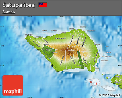 Satellite Map of Satupa'itea, physical outside