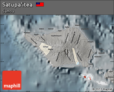 Shaded Relief Map of Satupa'itea, darken, semi-desaturated