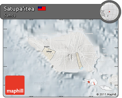 Shaded Relief Map of Satupa'itea, lighten, semi-desaturated