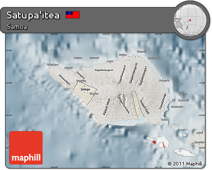 Shaded Relief Map of Satupa'itea, semi-desaturated