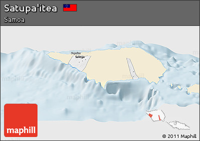 Classic Style Panoramic Map of Satupa'itea, single color outside