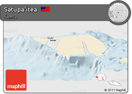 Classic Style Panoramic Map of Satupa'itea, single color outside
