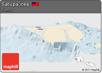 Classic Style Panoramic Map of Satupa'itea, single color outside