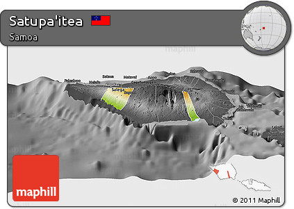 Physical Panoramic Map of Satupa'itea, darken, desaturated