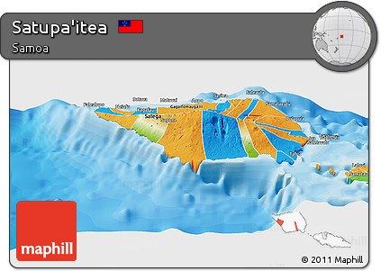 Physical Panoramic Map of Satupa'itea, political outside