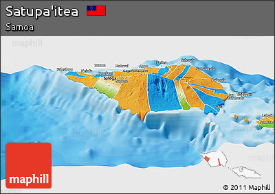 Physical Panoramic Map of Satupa'itea, political outside