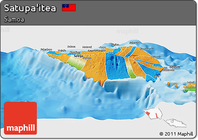 Physical Panoramic Map of Satupa'itea, political outside