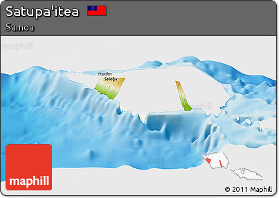 Physical Panoramic Map of Satupa'itea, single color outside